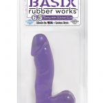 Basix Rubber Works 6.5 Inch Dong With Suction Cup Waterproof Purple