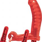 Double Penetrator Cockring With 2 Variable Speed Wireless Bullets Red