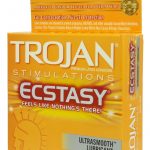 Trojan Condom Stimulations Ecstasy Lubrciated 2 Pack