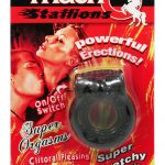 Macho Stallions Vibrating Cockring Black