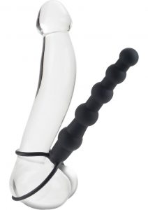 Silicone Love Rider Beaded Dual Penetrator Black