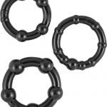 Ram Beaded Cockrings Black 3 Assorted Sizes Per Set