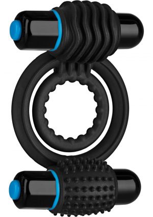 Optimale Silicone Vibrating Double C-Ring Waterproof Black