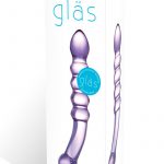 Glas Purple Rain Ribbed Dildo