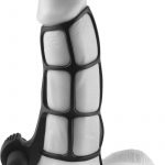 Fantasy Xtensions Silicone Deluxe Power Vibrating Cock Cage Black