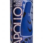 Apollo Hydro Power Stroker Silicone Masturbator Waterproof Blue 9.25 Inch