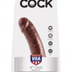 King Cock Realistic Dildo Waterproof Brown 6 Inch