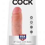King Cock Realistic Dildo With Balls Flesh 8 Inch