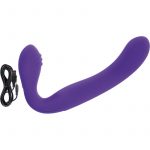 Love Rider Rechargeable Silicone Strapless Strap On Waterproof Purple 7.75 Inch