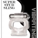 Wet Dreams Vibrating Super Stud Sling Silicone Cockring Waterproof Clear