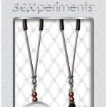 Sex And Mischief Ruby Black Adjustable Nipple Clips With Beads