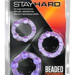 Stay Hard Beaded Cockrings Purple 3 Each Per Set