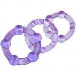 Stay Hard Beaded Cockrings Purple 3 Each Per Set