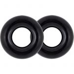 Stay Hard Donut Rings Oversized Cock Ring Black 2 Each Per Pack