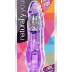 Naturally Yours Fantasy Vibe Jelly Realistic Vibrator Waterproof Purple 8.5 Inch