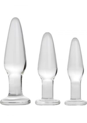 Prisms Dosha Glass Anal Plugs Clear 3 Each Per Kit