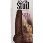 Power Stud Cliterrific Flexible Realistic Vibrator Waterproof Brown 7.5 Inch