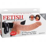 Fetish Fantasy Series Vibrating Hollow Strap On With Balls Wired Remote Flesh 9 Inch