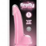 Firefly Smooth Dong With Balls 5in Glow In The Dark - Pink