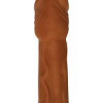 Skinsations Latin Lover Husky Lover Extension Sleeve With Scrotum Strap Brown 7 Inch