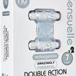 Double Action Bullet C Ring 7 Function Silicone Rechargeable Waterproof Clear