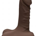 The D Super D Dual Density Ultraskin Realistic Dong With Balls Chocolate 6 Inch