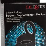 Silicone Tri-Snap Scrotum Support Ring Medium Black