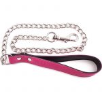 Rouge Leather Lead Chain Pink