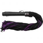 Rouge Suede Flogger With Leather Handle Black And Purple