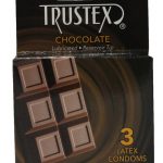 Trustex Chocolate Lubricated Reservoir Tip Flavored Latex Condom 3 Each Per Box