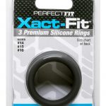 Perfect Fit Xact-Fit Silicone Ring Kit SM - MD 3 Pack - Black