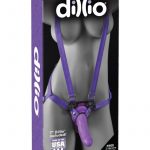 Dillio Strap-On Suspender Harness Set With Silicone Dong Purple 7 Inch