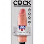 King Cock Vibrating Stiffy Realistic Dildo Waterproof Flesh 6 Inch