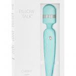 Pillow Talk Cheeky Silicone USB Rechargeable Massager Wand With Swarovski Crystal Teal