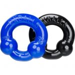 Oxballs Ultraballs Cockring Set 2 Each Per Set Black And Police Blue