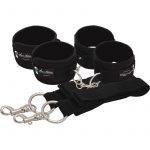 Lux Fetish Bed Spreader Restraint System 7 Piece Set Black