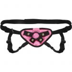 Lux Fetish Pink Velvet Strap-On Harness Adjustable