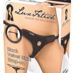 Lux Fetish Velvet Bikini Strap-On Adjustable Black