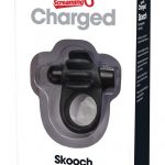 Charged Skooch Rechargeable Vibe Silicone Cock Ring Waterproof Black