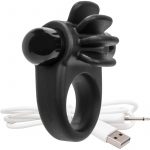 Charged Skooch Rechargeable Vibe Silicone Cock Ring Waterproof Black