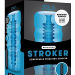 Zolo Backdoor Stroker Squeezable Vibrating Masturbator Stroker Blue