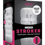 Zolo The Girlfriend Stroker Squeezable Vibrating Masturbator Stroker Clear