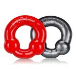 Oxballs Ultraballs Cockring Red And Steel 2 Each Per Pack