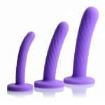 Strap U Tri Play 3 Piece Silicone Dildo Set Purple