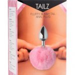 Tailz Fluffy Bunny Tail Anal Plug Pink And Silver