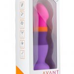 Avant D3 Platinum Cured Silicone Dildo Pink Orange And Purple 8 Inch