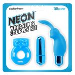 Neon Silicone Vibrating Couples Kit Blue