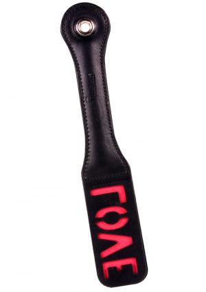 Leather Impression Paddle Love 12 Inch Black