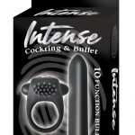 Intense Cockring and Bullet 10X Set Waterproof Black