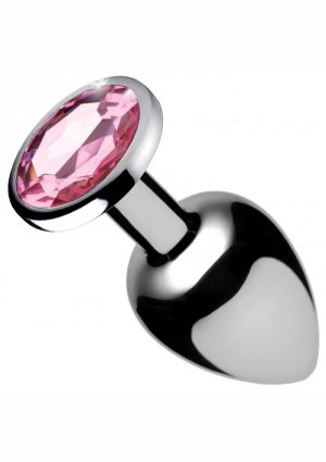 Booty Sparks Pink Gem Large Anal Plug Pink/Silver